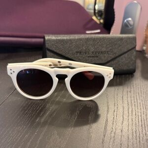 Privé Revaux the Expressionist White Sunglasses with foldable case and polarized